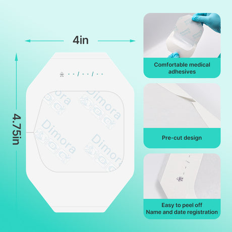 Dimora Transparent Film Dressing, Waterproof Adhesive Bandages 4 x 5 inch