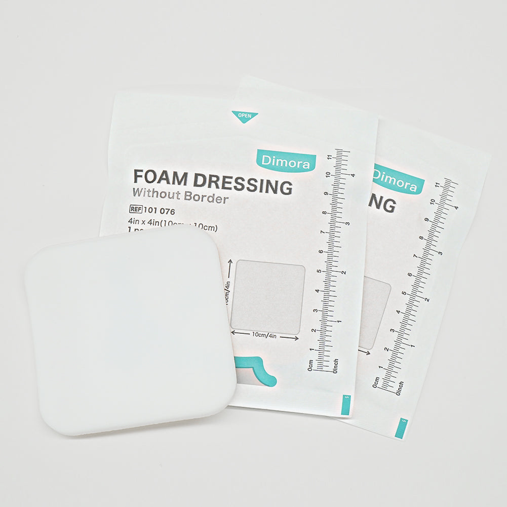 Dimora Foam Dressing, Sterile Non-Adhesive Hydrophilic Pads, Highly Absorbent 4"x4"