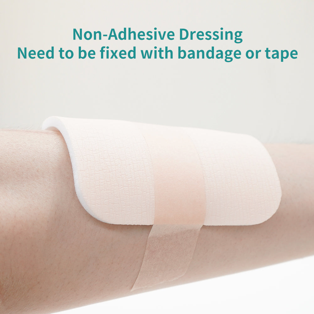 Dimora Foam Dressing, Sterile Non-Adhesive Hydrophilic Pads, Highly Absorbent 4"x4"