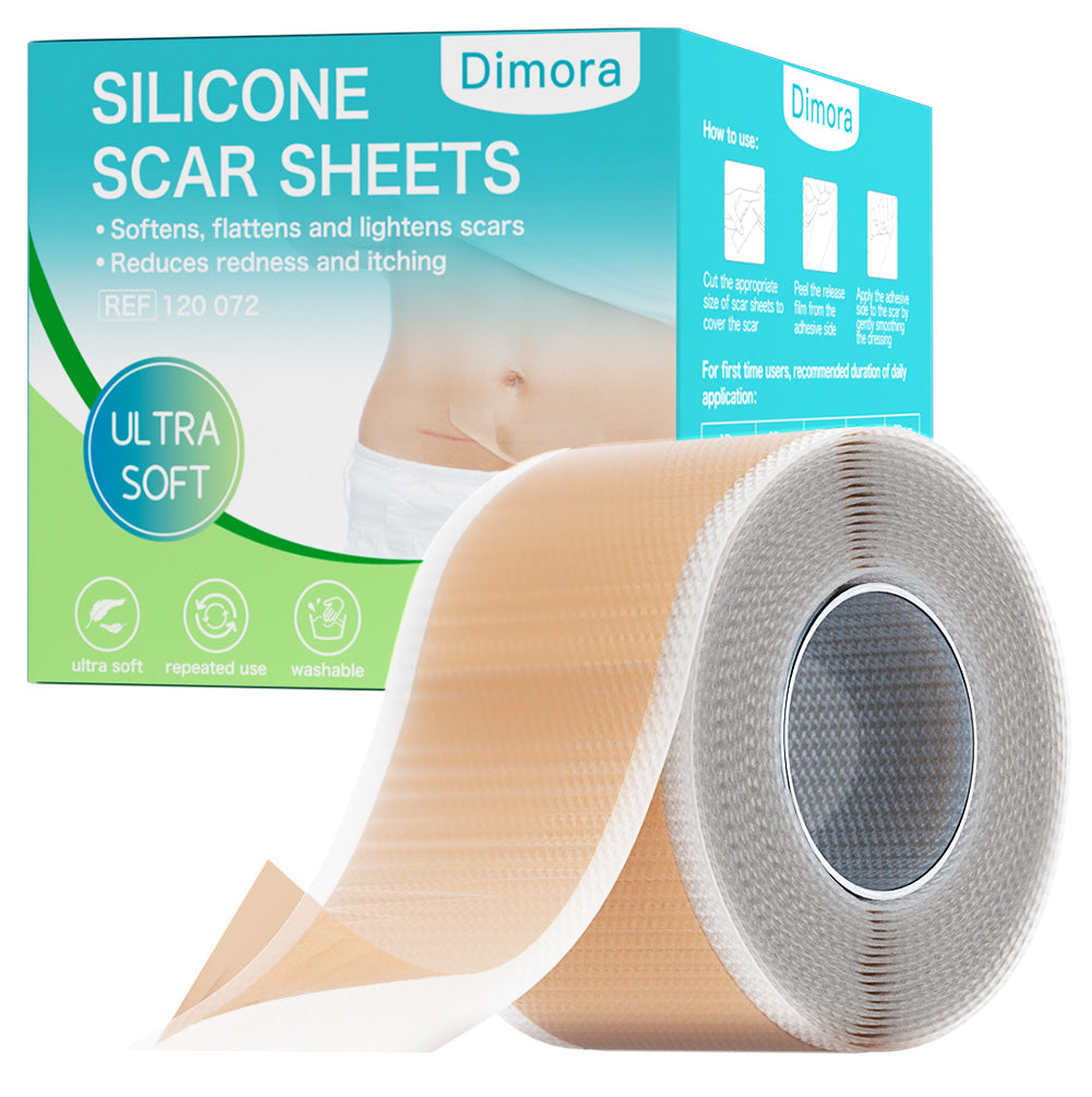 Dimora UPF50+ Silicone Scar Sheets with UV Protection for Surgical, C-Section & Keloid Scars,
