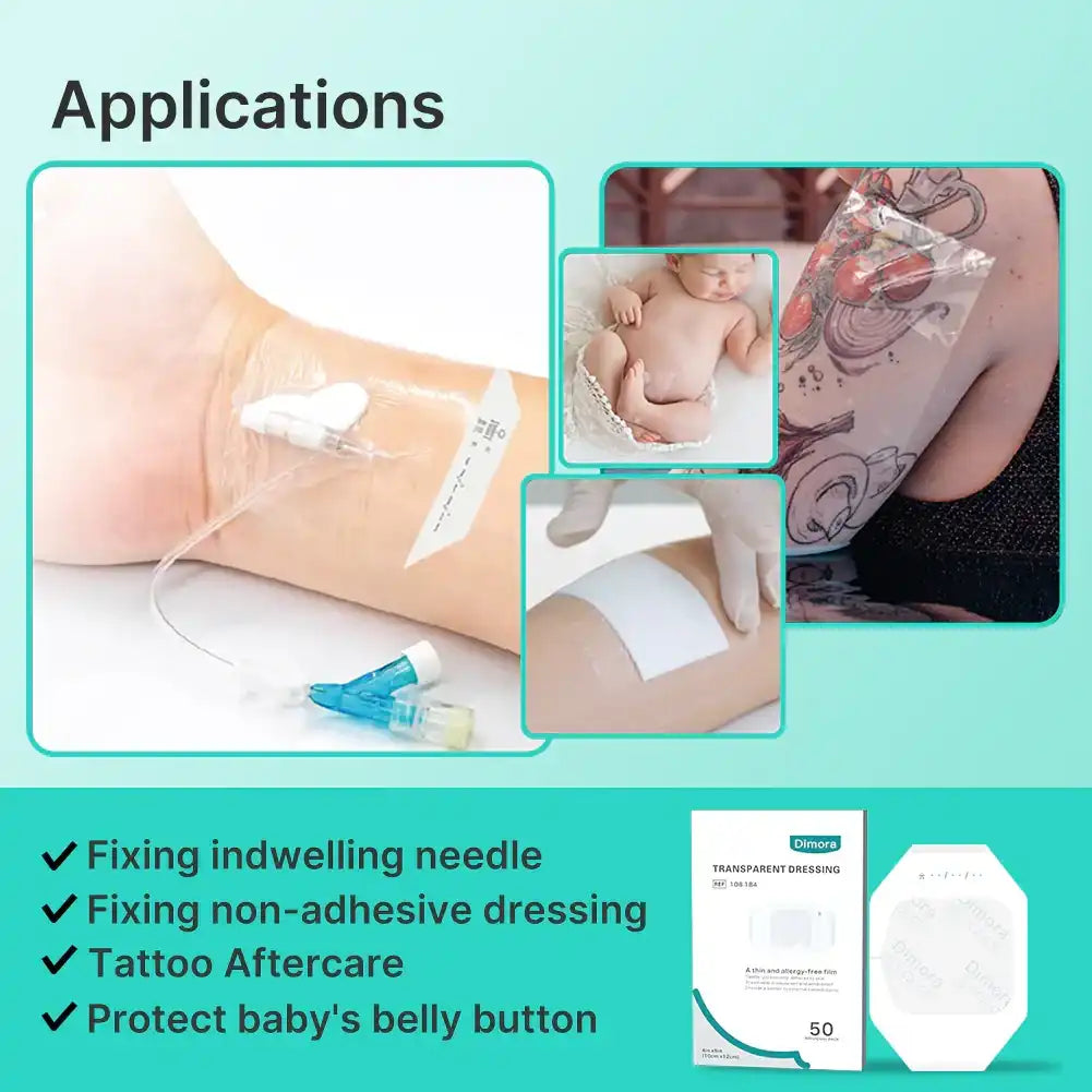 Dimora Transparent Film Dressing 4" x 5" - Waterproof, Breathable Adhesive, Individually Wrapped for Outdoor Wound Care Dimora Transparent Film Dressing 4" x 5" - Waterproof, Breathable Adhesive, Individually Wrapped for Outdoor Wound Care