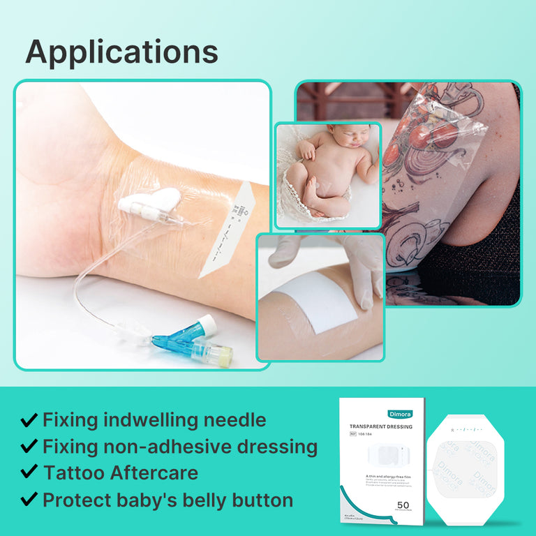 Dimora Transparent Film Dressing, Waterproof Adhesive Bandages 4 x 5 inch