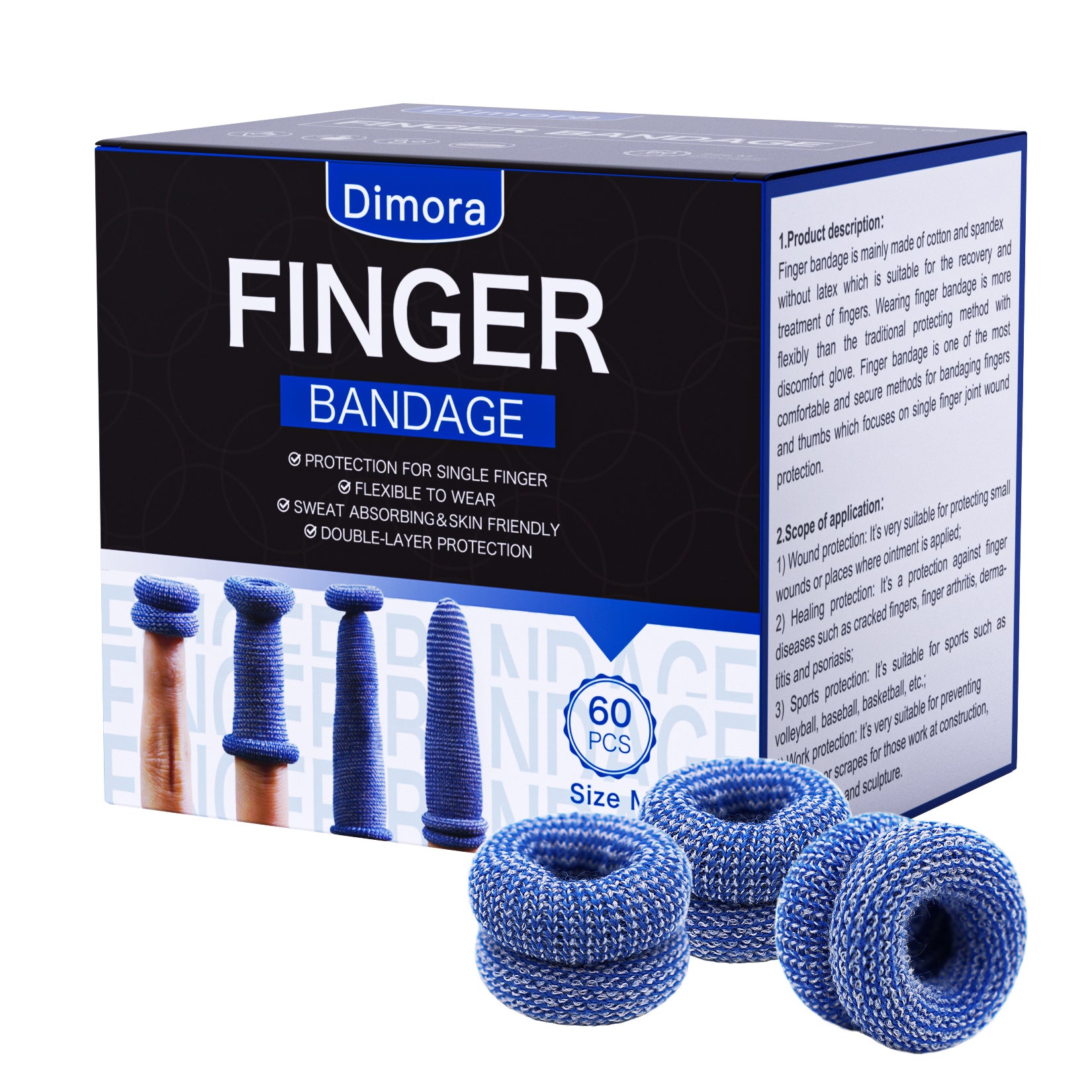 Dimora Finger Cots, Finger Protectors, Breathable Bandages for Wound Care