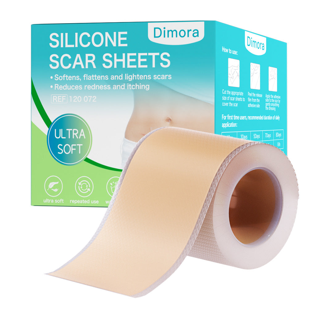 Dimora UPF50+ Silicone Scar Sheets with UV Protection for Surgical, C-Section & Keloid Scars,