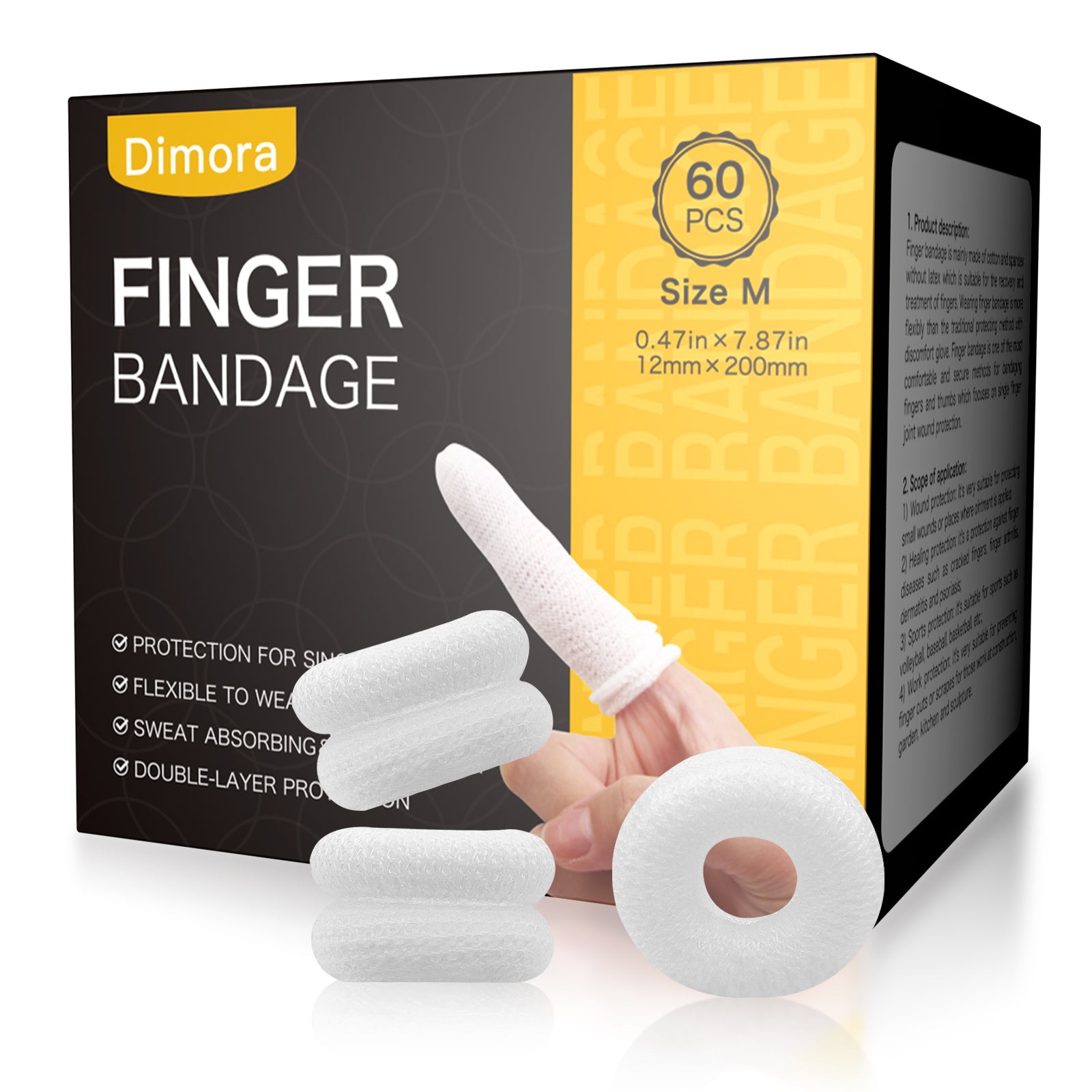 Dimora Finger Cots, Finger Protectors, Breathable Bandages for Wound Care