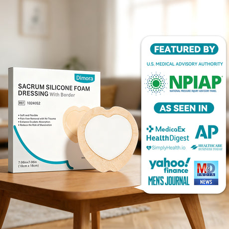 Dimora Sacrum Silicone Foam Adhesive Wound Dressings 7.08 x 7.08inch
