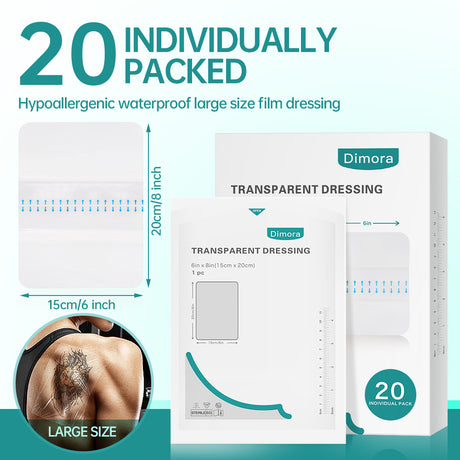 Dimora Transparent Film Dressing with Hypoallergenic Adhesive 6x8 inch