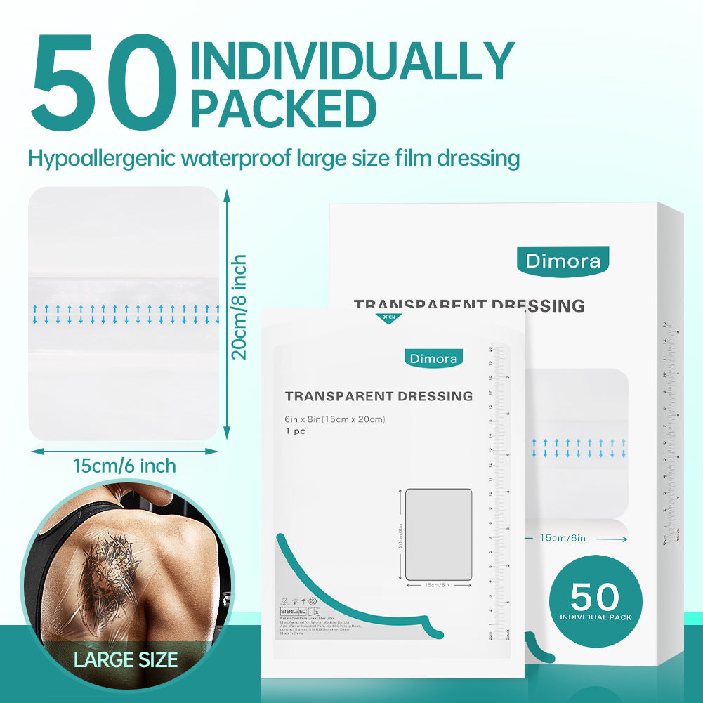 Dimora Transparent Film Dressing with Hypoallergenic Adhesive 6x8 inch