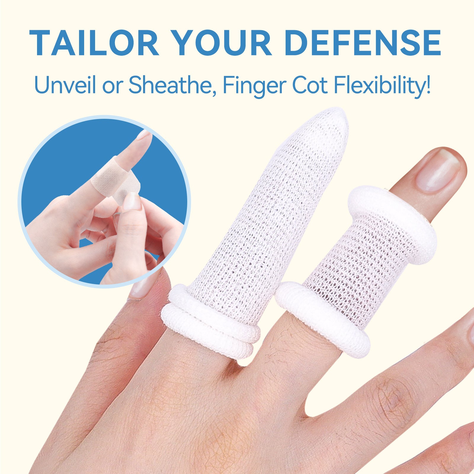 Dimora Finger Cots, Finger Protectors, Breathable Bandages for
