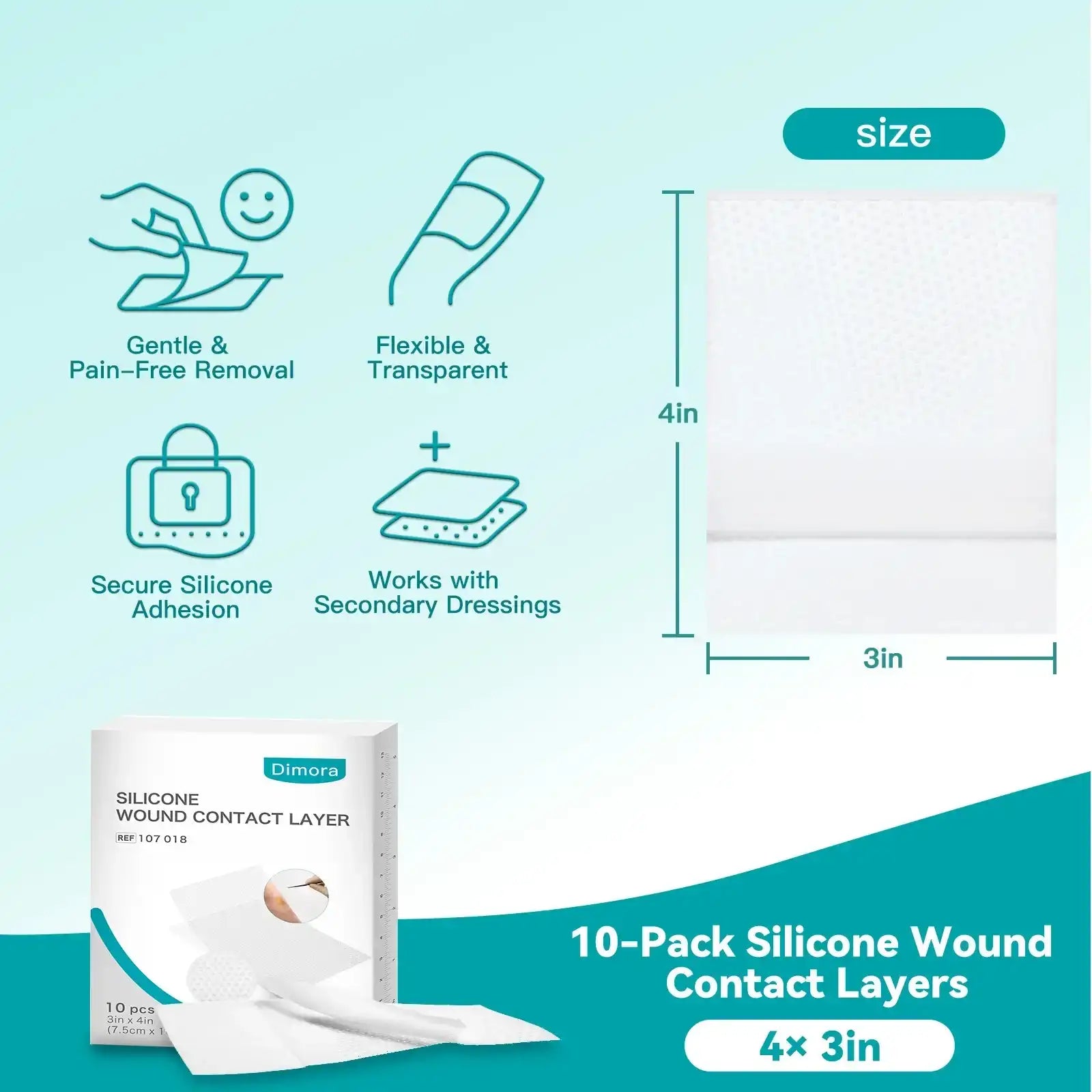 silicone mesh wound dressing Amazon.com: Dimora Silicone Wound Contact Layer, Non-adhering Dressing, Transparent Wound Dressing Pads, 3in x 4in (7.5cm x 10cm), 10 pcs : Industrial & Scientific