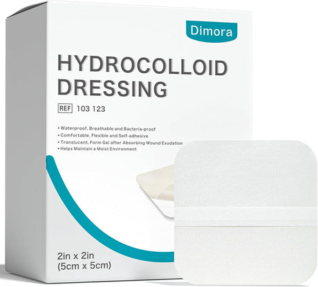 Dimora Ultra-Thin Hydrocolloid Wound Dressing (0.3mm) - Flexible, Waterproof for Blisters, Acne & Minor Wounds