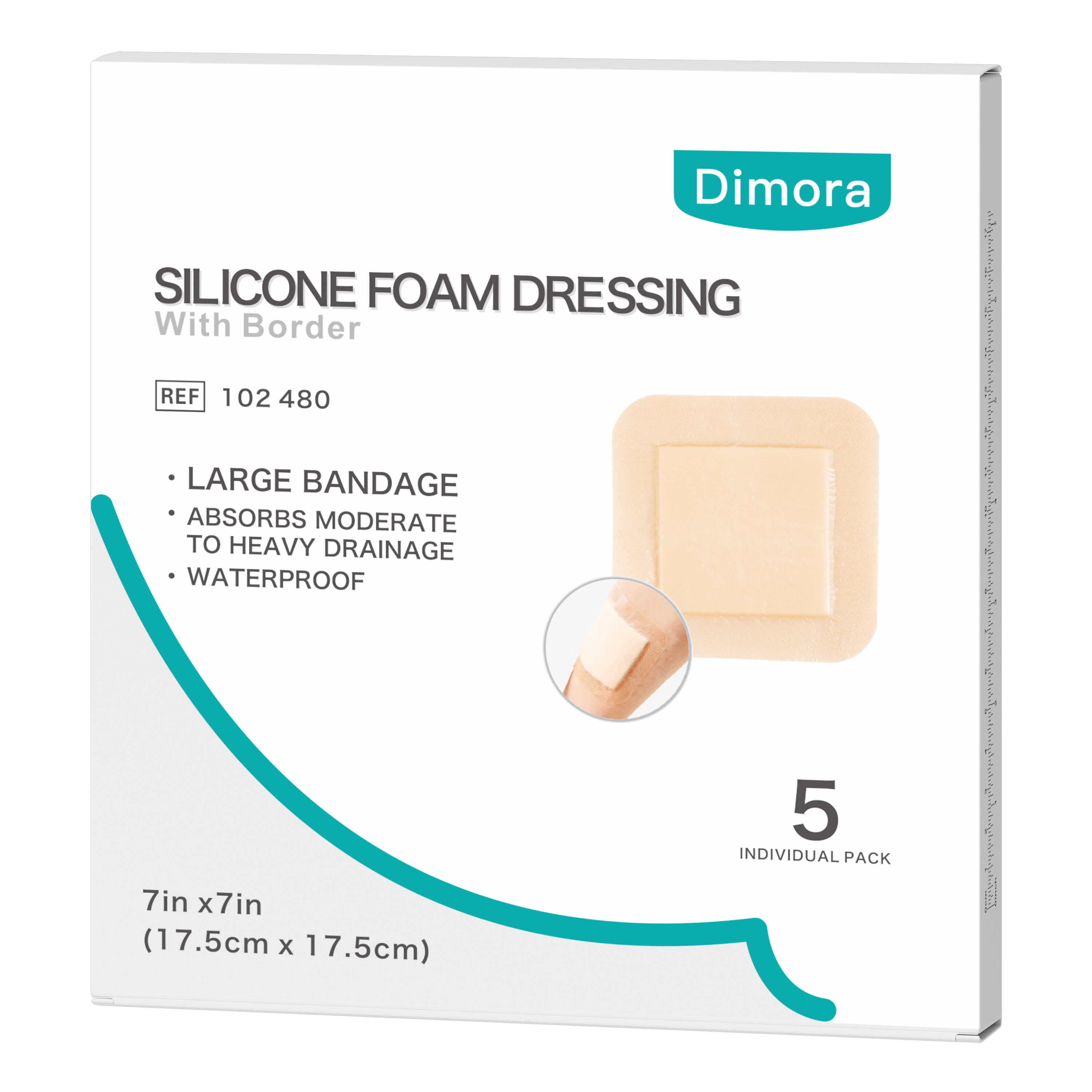 Dimora Large Bandage Ultra Soft Silicone Foam Dressing with Border