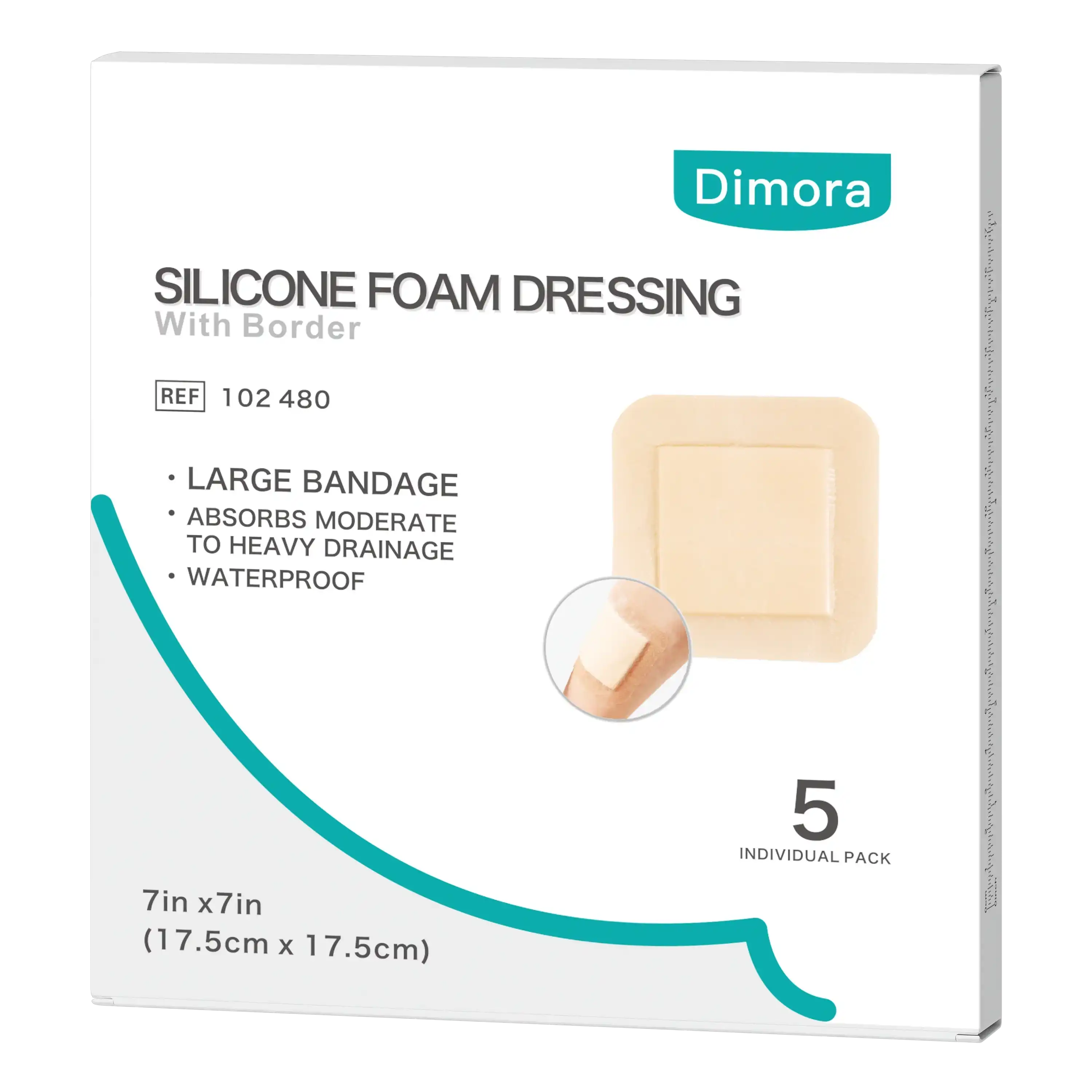 Dimora Large Ultra Soft Silicone Foam Dressing with Border - Gentle, Absorbent, Reusable & Joint-Friendly for Long-term Supine, Side, Semi-recumbent ... Dimora Large Ultra Soft Silicone Foam Dressing with Border - Gentle, Absorbent, Reusable & Joint-Friendly for Long-term Supine, Side, Semi-recumbent ...