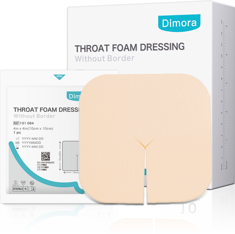 Dimora Fenestrated Foam Dressing, Non-Adhesive Tracheo Pads