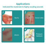 Dimora Foam Dressing, Sterile Non-Adhesive Hydrophilic Pads, Highly Absorbent 4"x4"