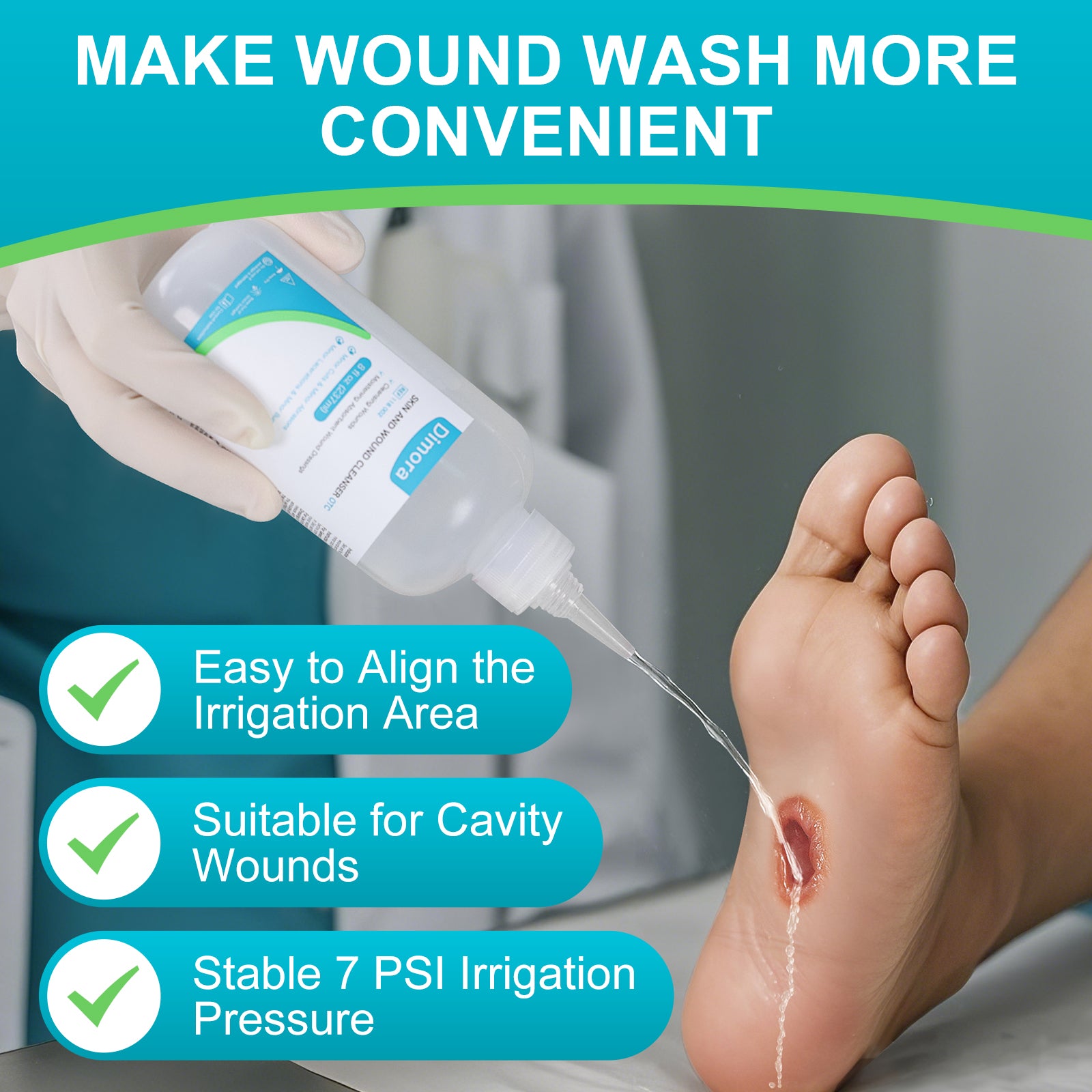 Dimora Skin and Wound Cleanser, OTC First Aid Antiseptic Cleanser