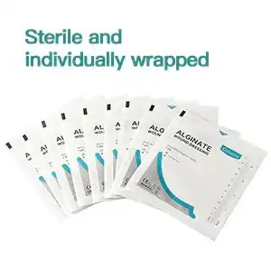 silver nitrate dressing wound care Dimora Calcium Alginate Wound Dressing Soft and Highly Absorbent Non-Stick Padding 4'' x 4'' 10 Pads