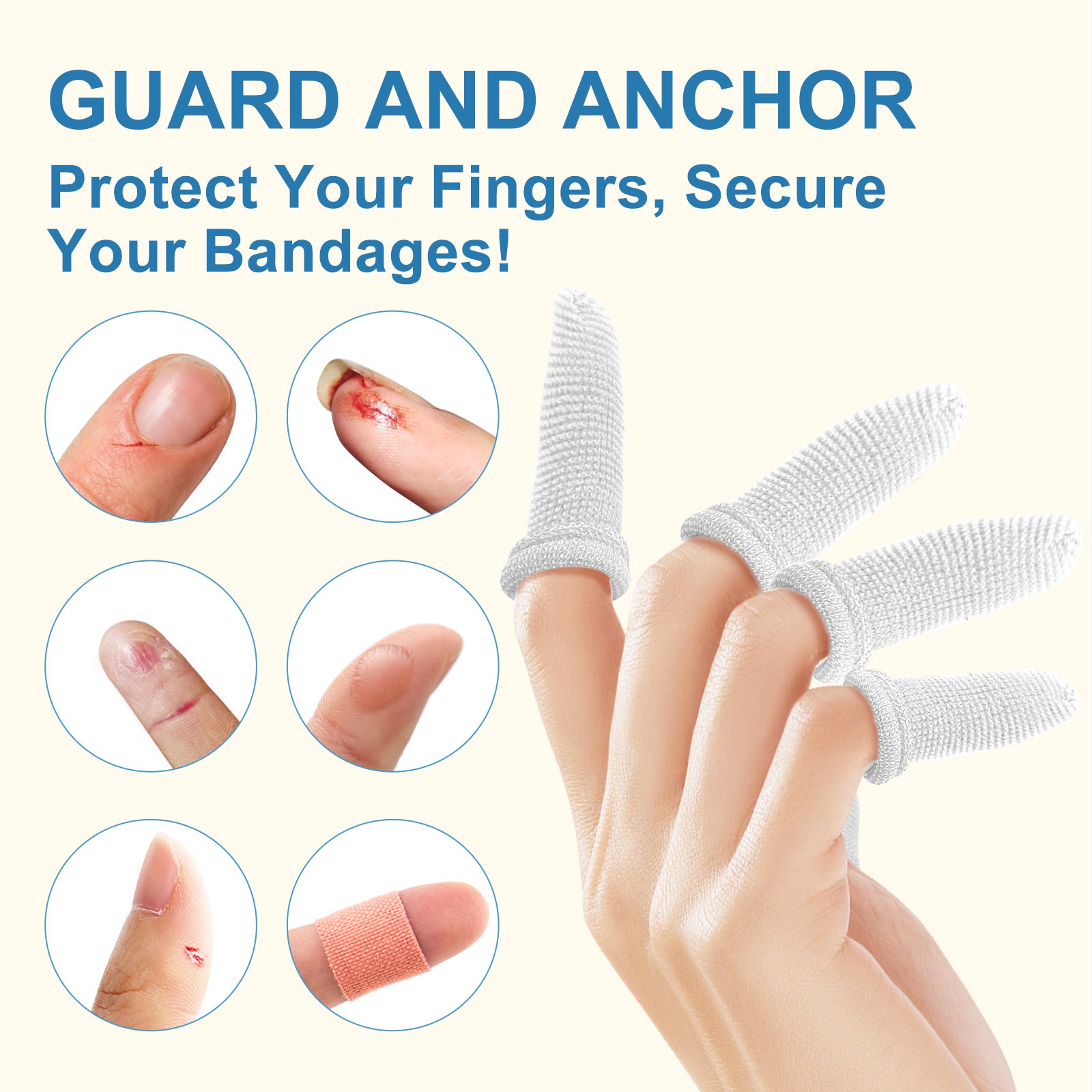 Dimora Finger Cots, Finger Protectors, Breathable Bandages for Wound Care
