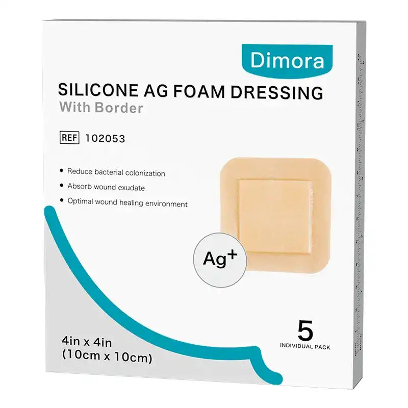 foam wound dressing Dimora Silicone AG Foam Dressing With Border