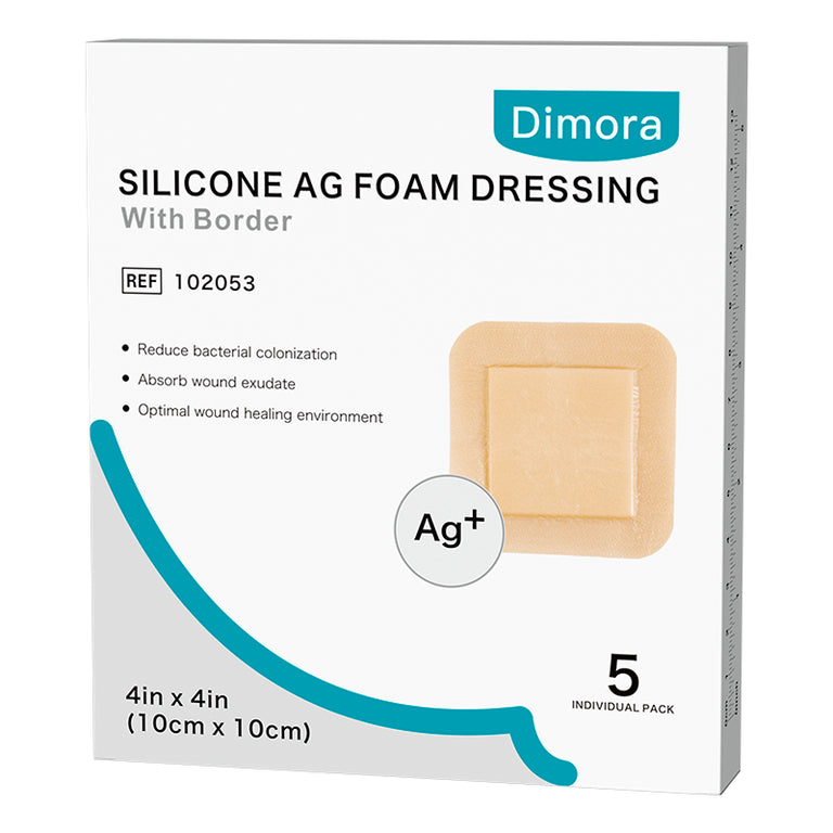 Dimora Silicone Foam Dressing Silver Ag Adhesive Absorbent Bandage Pads
