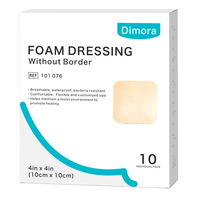 Dimora Foam Dressing, Sterile Non-Adhesive Hydrophilic Pads, Highly Absorbent 4"x4"
