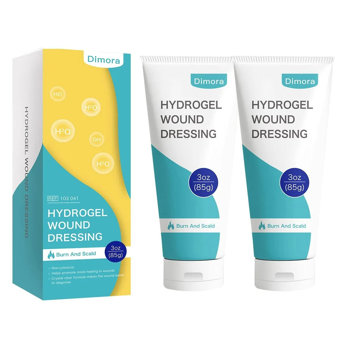 Dimora Hydrogel First Aid Ointment, Burn Injory Soothing Gel, Skin Repair Cream for Emergency Burn, Postoperative Incisions, Bruises, Debridement Wound Care, 2 Packs 6oz