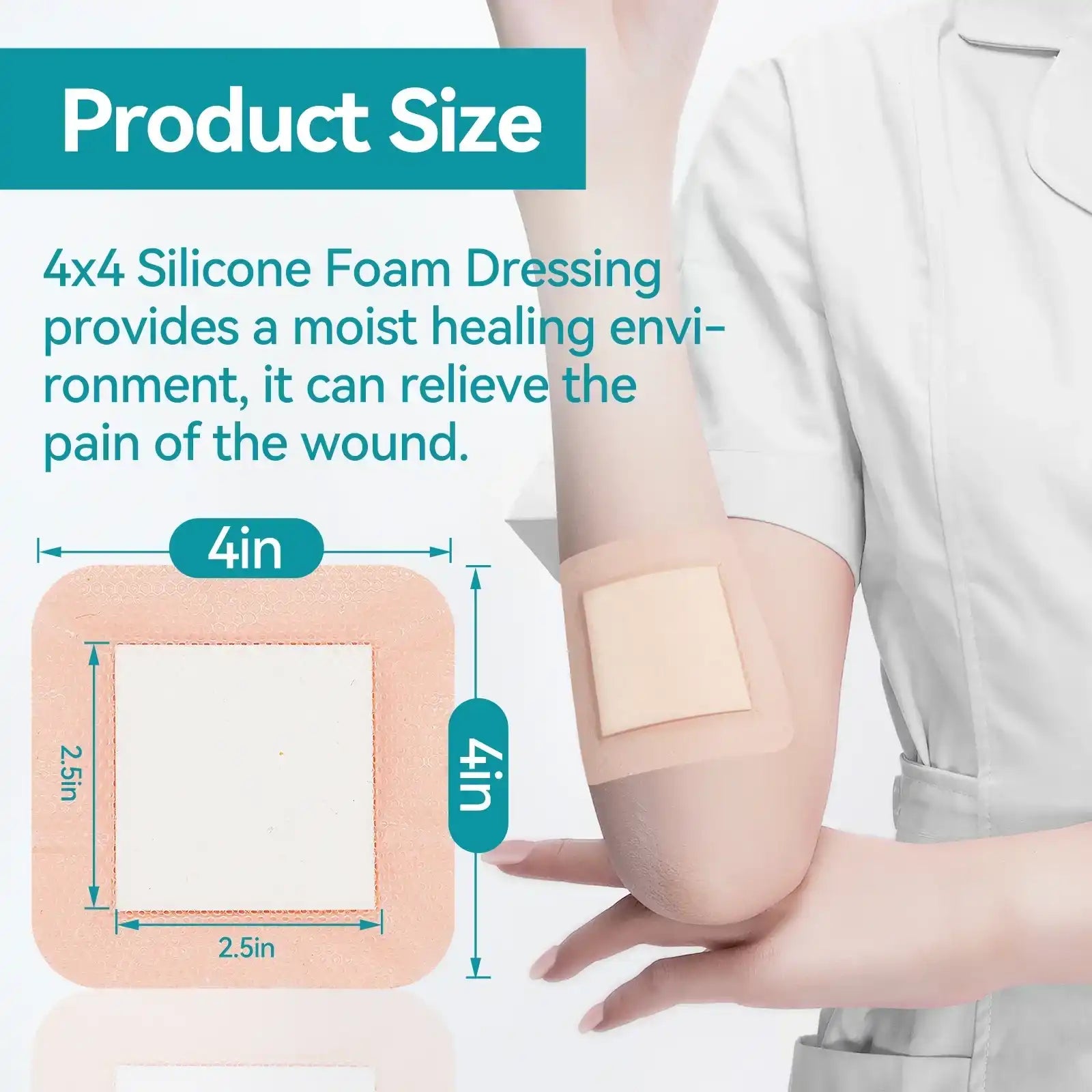 foam dressings Dimora Ultra Soft Silicone Foam Dressing 4" x 4" (10 Pack)