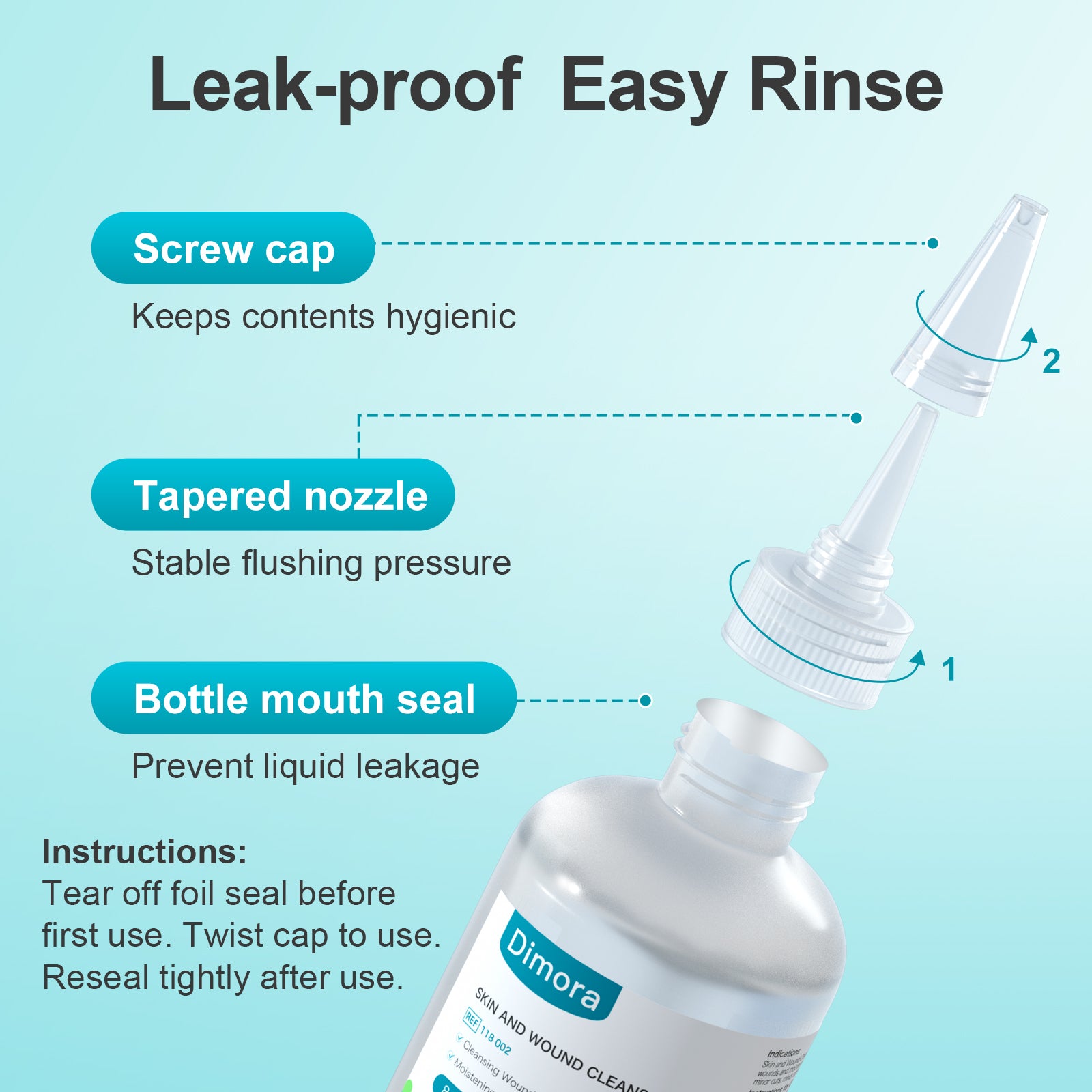 Dimora Skin and Wound Cleanser, OTC First Aid Antiseptic Cleanser