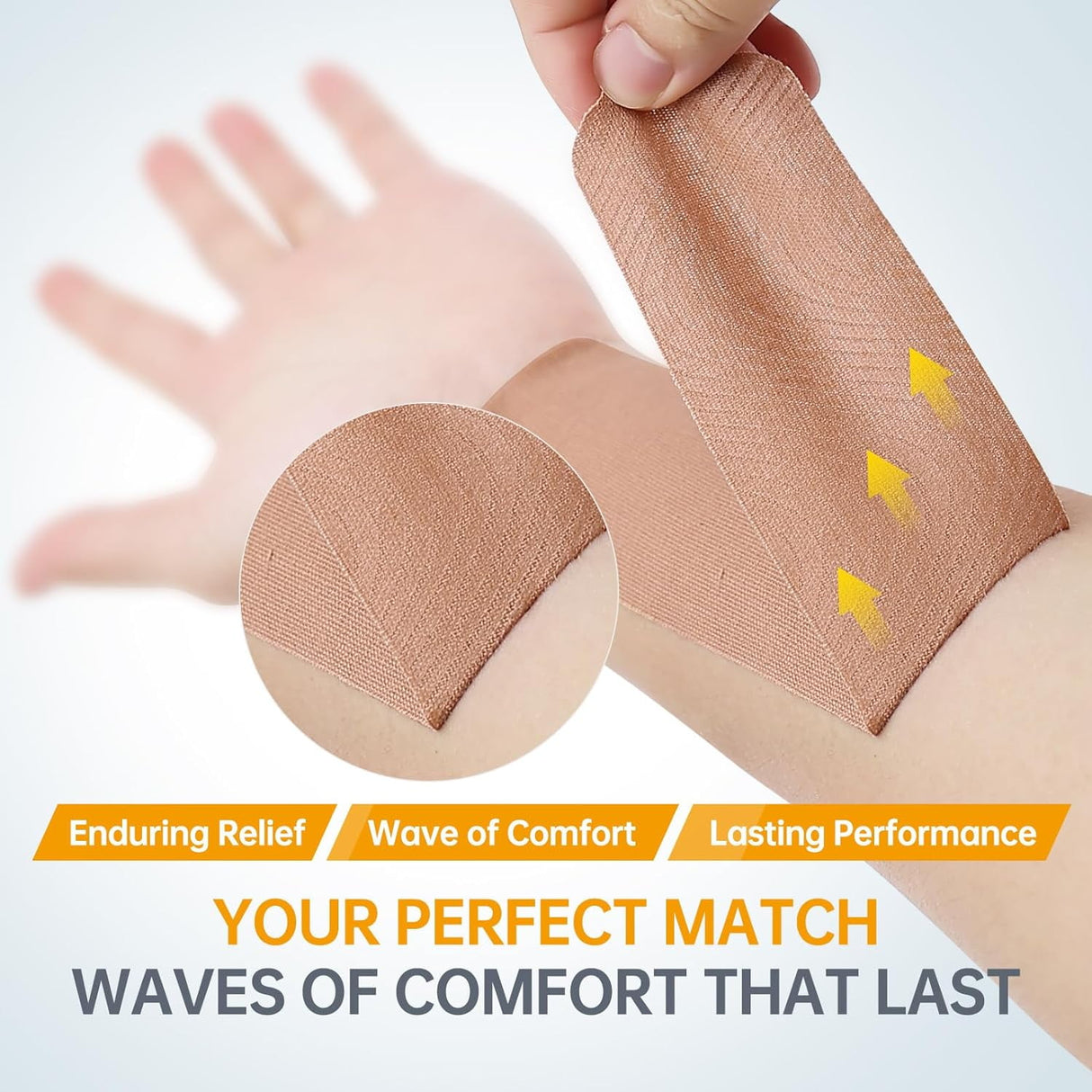 Dimora Kinesiology Tape 4 Rolls - Elastic Cotton Athletic Tape, 65.6 ft 80 Precut Strips in Total, Medical Grade Adhesive Sports Tape for Muscle Pain Relief and Joint Support