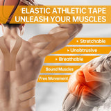 Dimora Kinesiology Tape 4 Rolls - Elastic Cotton Athletic Tape, 65.6 ft 80 Precut Strips in Total, Medical Grade Adhesive Sports Tape for Muscle Pain Relief and Joint Support