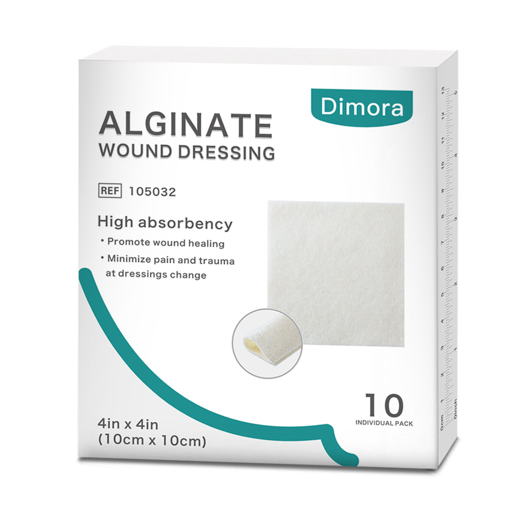 Dimora Calcium Alginate Wound Dressing, Highly Absorbent, 4'' x 4''