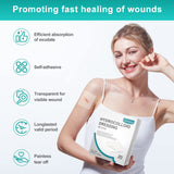 Dimora Hydrocolloid Wound Dressing, 20 Pack Ultra Thin 4" x 4" Large Patch Bandages with Self-Adhesive