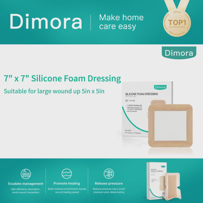 Dimora Large Bandage Ultra Soft Silicone Foam Dressing with Border