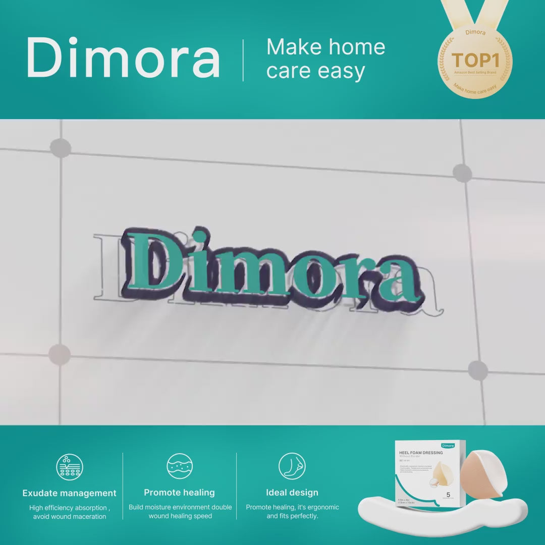 Dimora Heel Foam Dressing, Non-Adhesive Waterproof Hydrophilic Pads