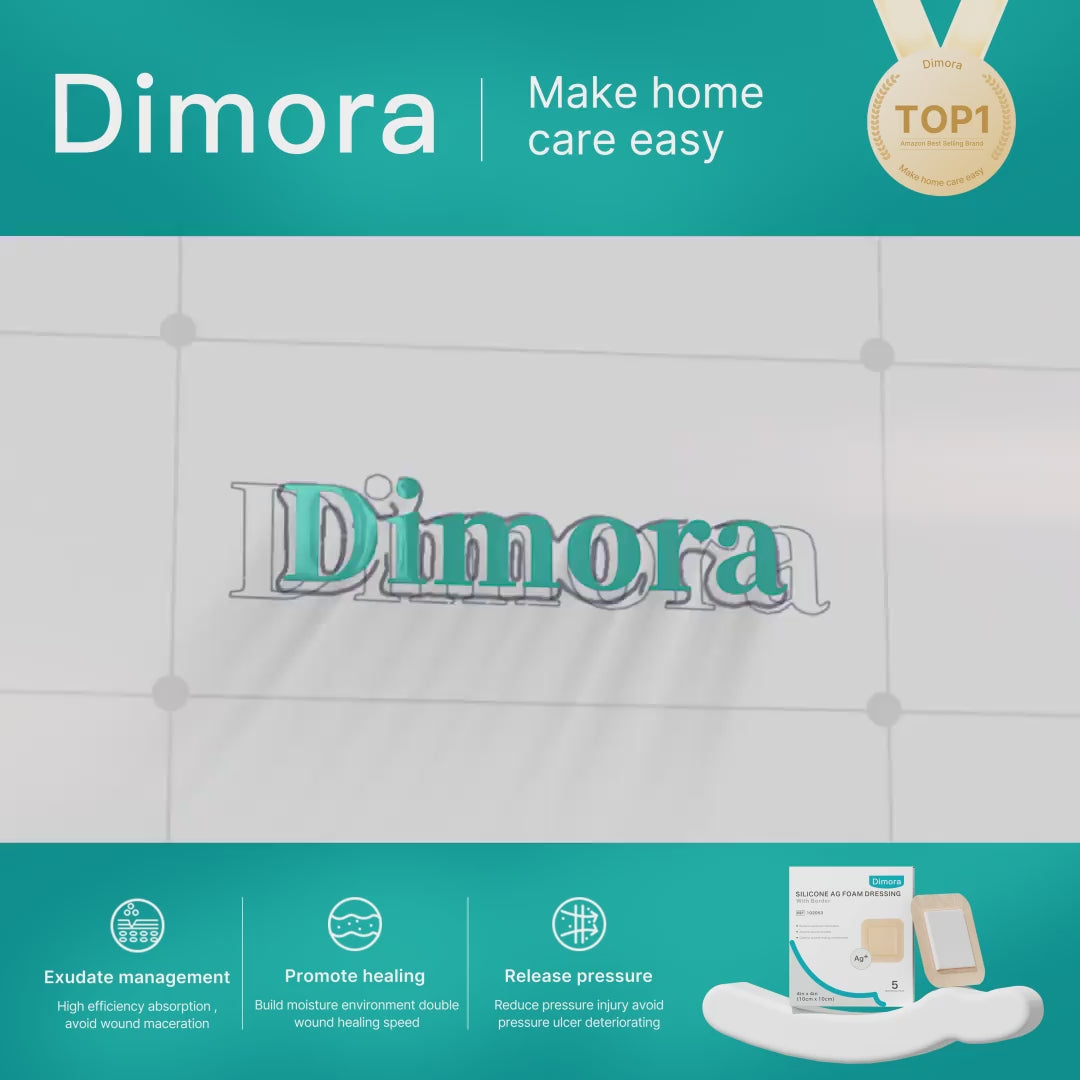 Dimora Silicone Foam Dressing Silver Ag Adhesive Absorbent Bandage Pads