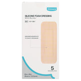Dimora Silicone Foam Dressing with Border Adhesive Waterproof Wound Dressing 2"x5" Pack of 5 for Wound Care